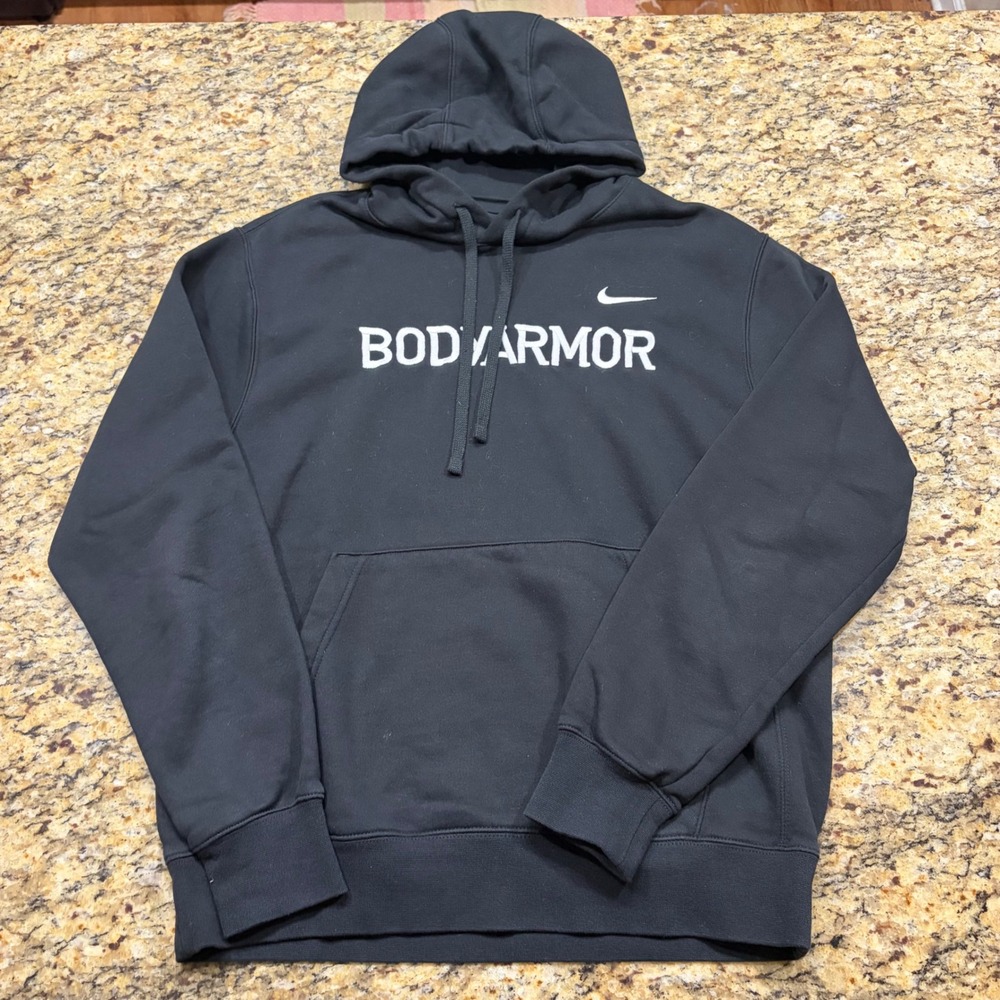 Nike Mens BodyArmor Pullover Hoodie Black Fleece Sweatshirt Medium ws